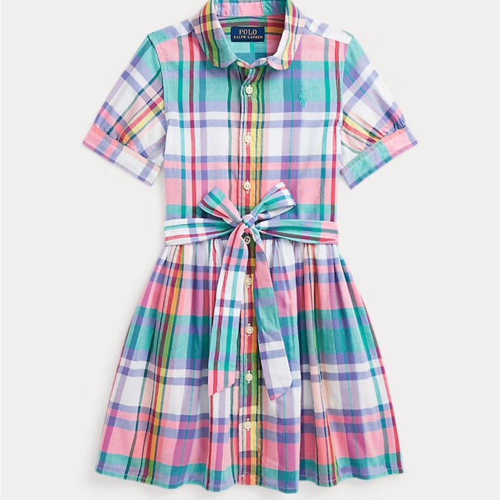 Polo by Ralph Lauren Colorful Plaid Cotton Madras Shirtdress, 2T